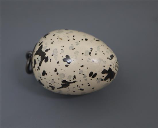 A late Victorian novelty silver mounted Macintyre pottery scent bottle